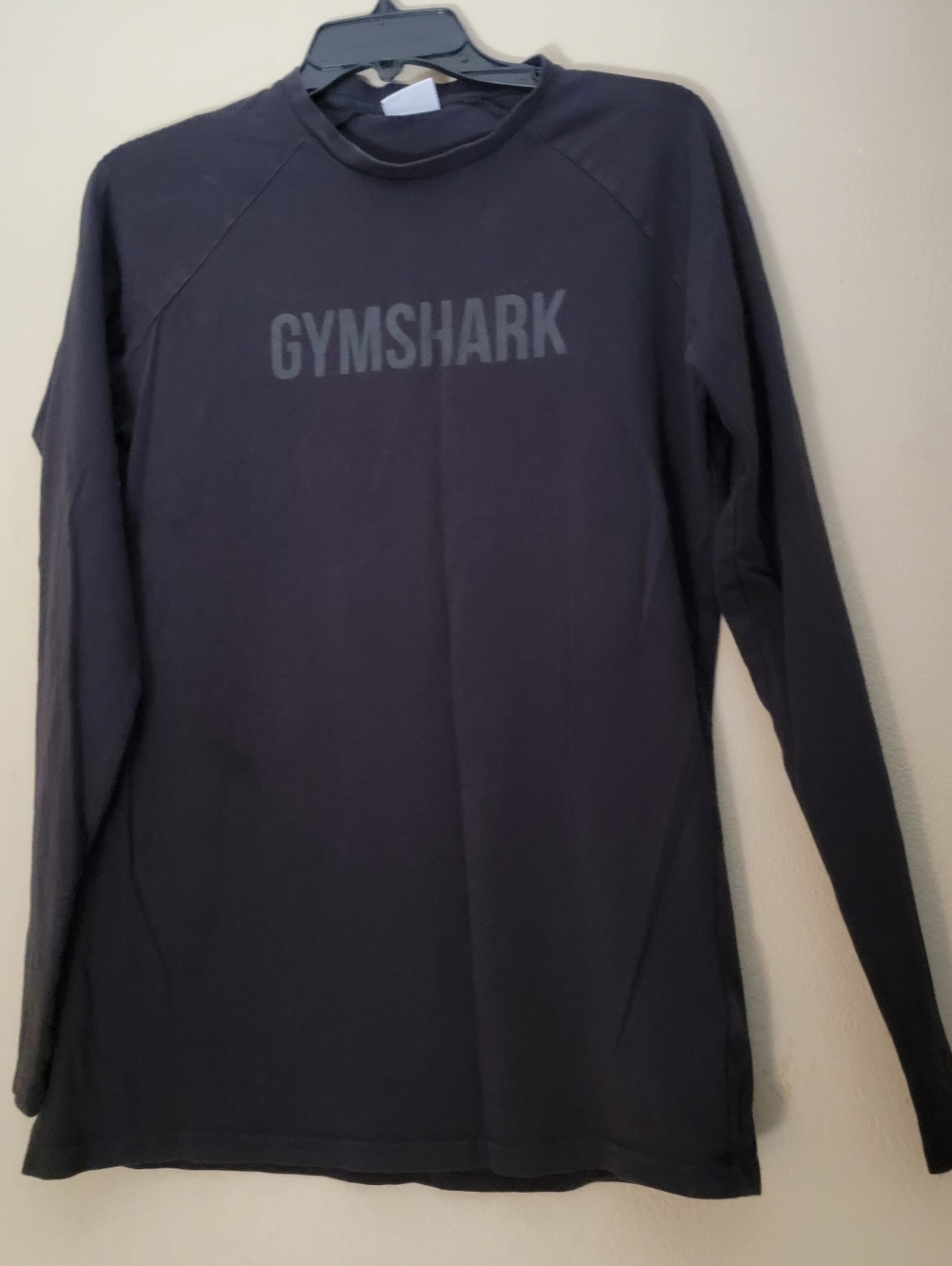 Gymshark Black Long-Sleeve Training Tee with Tonal Logo